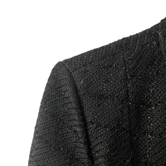 Victor Victor Alfaro Black Wool Blend Metallic Button Up Blazer Size 4 - Picture 3 of 10